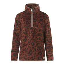 (14 UK, Brown/Black) Regatta Womens/Ladies Frankie Leopard Print Borg Half Zip Fleece
