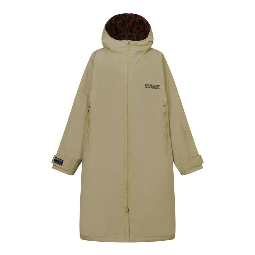 Regatta Unisex Dark Adult Leopard Waterproof Changing Robe - Barleycorn/ - L-Xl - Barleycorn/ - 62% Polyester/38% Recycled Polyester - Image 2