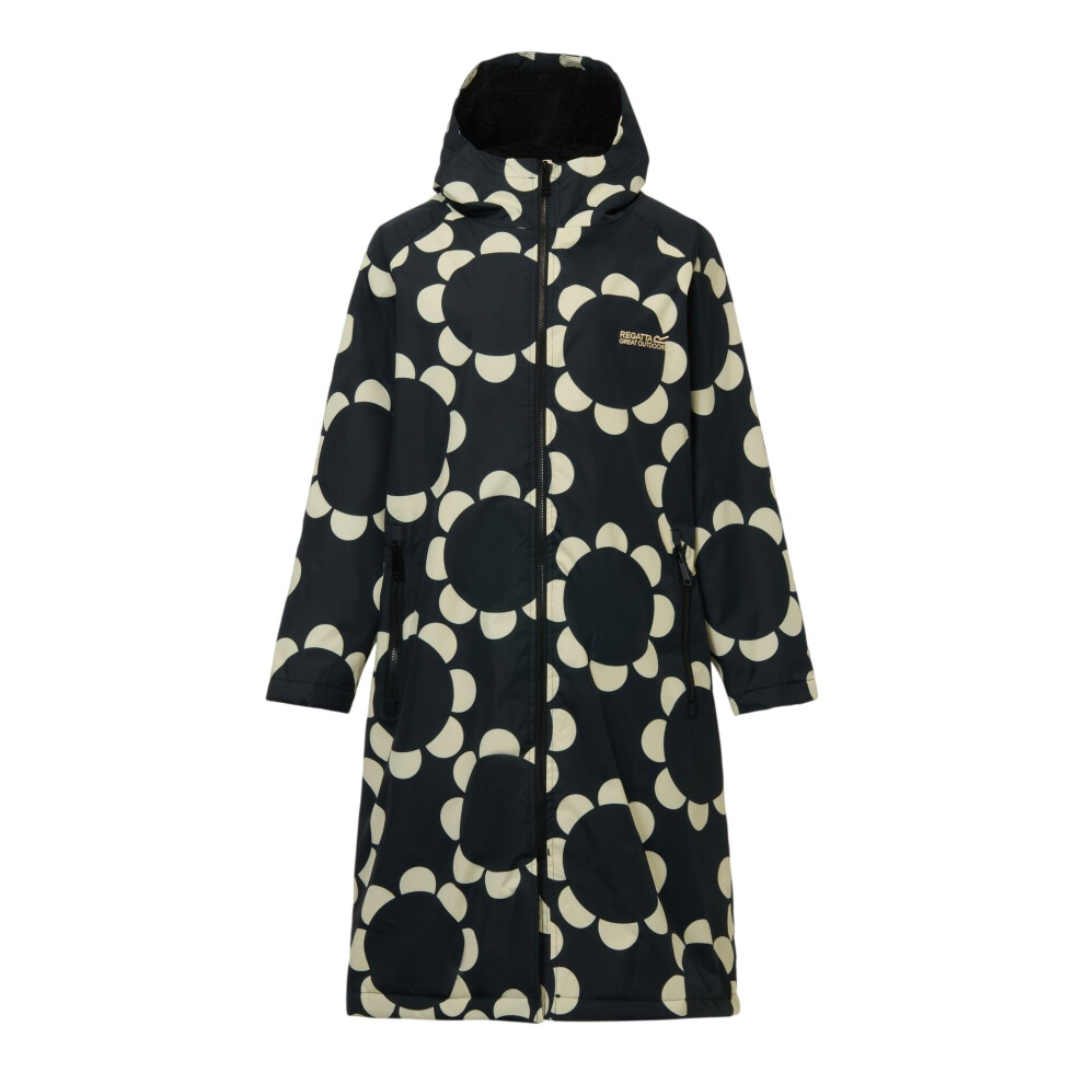 Regatta Women's Black Orla Kiely Daisy Hoop Changing Robe - One Size - 62% Polyester/38% Recycled Polyester - Image 2