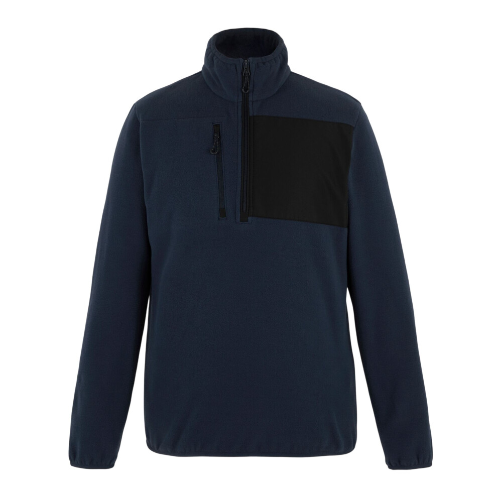 Regatta (M, Navy/Black) Mens Active Microfleece Quarter Zip Fleece Top