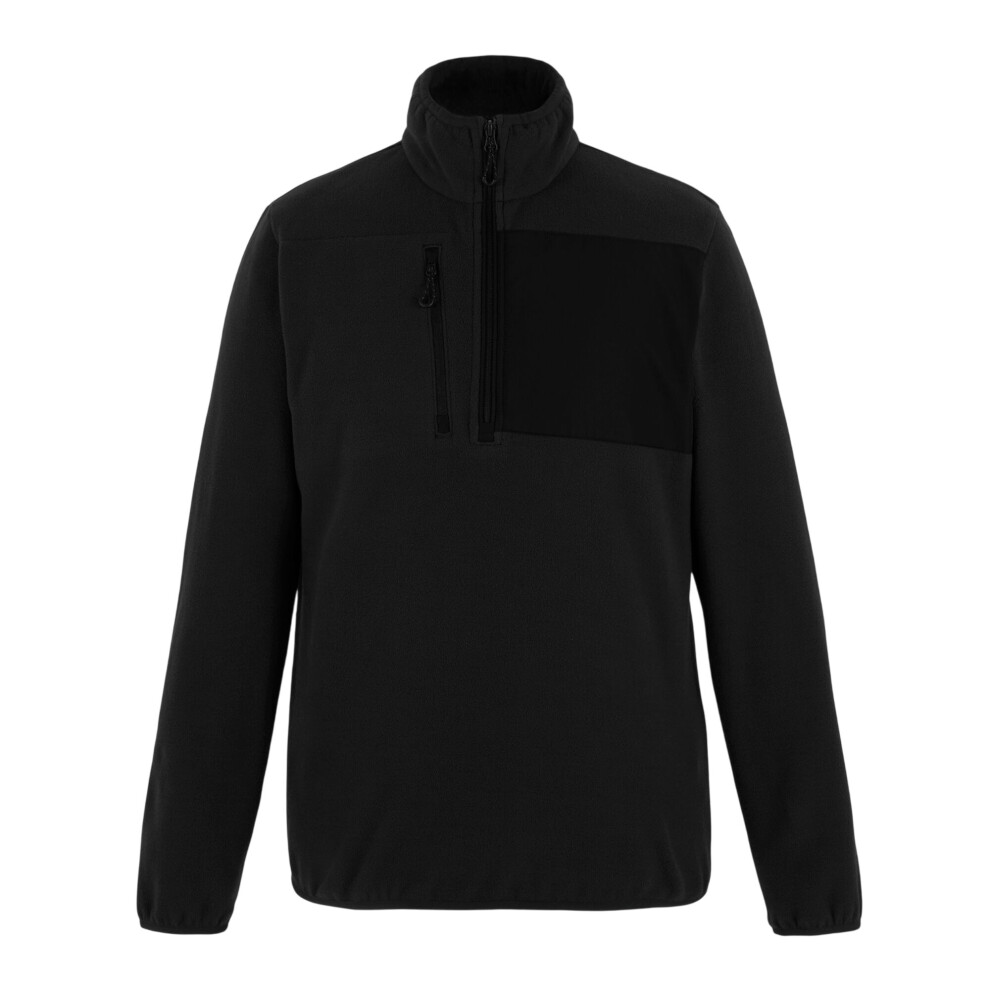 Regatta (M, Black) Mens Active Microfleece Quarter Zip Fleece Top