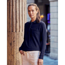 (4XL, Dark Navy) Clique Unisex Adult Basic Chest Pocket Long-Sleeved Polo Shirt