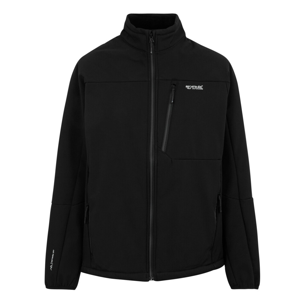 Regatta Men's Dark/Black Mountdale Soft Shell Jacket - Khaki/ - S - Khaki/ - 98% Polyester/2% Elastane - Image 2