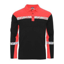 (XXL, Black/Red) Projob Mens Progression 7004 Pique Polo Shirt