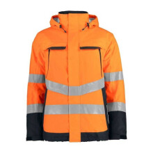 (4XL, Orange/Black) Projob Mens Prio 6441 High-Vis Padded Safety Work Jacket