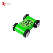 (Green F2)Kids Wooden Mini Vehicle With Inertial Glide For Cognitive Sensory Motor Skills