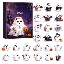 (Ghost Bride)Calendrier de l'Avent Halloween boîte décorative avec tirages de dessins animés pour décoration de vacances