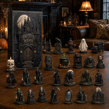 (Haunted House)Calendrier de l'Avent Halloween boîte décorative avec tirages de dessins animés pour décoration de vacances