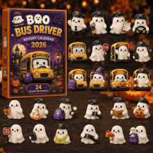 (Driver Ghost)Calendrier de l'Avent Halloween boîte décorative avec tirages de dessins animés pour décoration de vacances