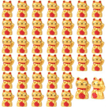 40 Piezas Gatos de Resina Figuras de Animales Diminutos, Estatua de Gato de la Suerte, Lindas Figuras de Gatos para Decoración de Jardín de