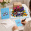 Biglietto moderno con disegno fiore e farfalla 3d per feste mamme 5