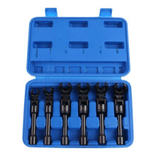 Set di 6 Chiavi A Bussola per Tubi del Carburante per La Rimozione Degli Iniettori, con Testa Flessibile In Acciaio Inossidabile.