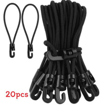 Sangles élastiques de tension avec crochets pack de 20 extenseurs tendeur caoutchouc pour bâche tente filet camping
