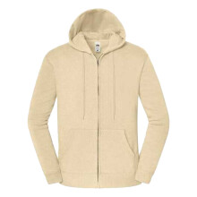 (S, Desert Sand) Fruit of the Loom Unisex Adult Iconic Premium Full Zip Hoodie