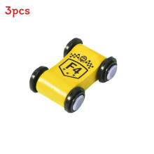 (Yellow F4)Kinder Mini Fahrzeug aus Holz mit Trägheitsgleiter für kognitive sensorische Motorik