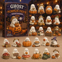 (Pumpkin Field)Halloween Advent Calendar Decorative Box With Cartoon Prints For Decor Holiday