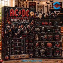 (Halloween Rock)Halloween Advent Calendar Decorative Box With Cartoon Prints For Decor Holiday