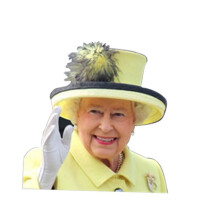 (Queen Yellow Dress,Right)Queen Of England Car Window Stickers Character Funny Decalsfor Side Rightleft