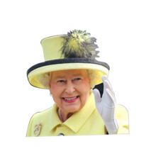 (Queen Yellow Dress,Left)Queen Of England Car Window Stickers Character Funny Decalsfor Side Rightleft