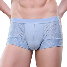 (LightGray,2XL)Boxer homme respirant neuf en maille sous vêtement soie quatre coins vente en gros sous vêtement