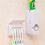 (White)Automatic Toothpaste Dispenser And Toothbrush Holder Plastic Organizer Bathroom 3