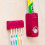 (White)Automatic Toothpaste Dispenser And Toothbrush Holder Plastic Organizer Bathroom 4