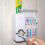 (White)Automatic Toothpaste Dispenser And Toothbrush Holder Plastic Organizer Bathroom 6