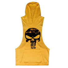 (Yellow,XL)Lo último Hombres Ropa de Gimnasio Stringer Sudadera con Capucha Culturismo Camiseta sin Mangas Camisa Muscular Con Capucha