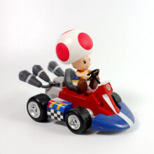 (Toad)Gifts Super Mario Kart Princess Peach Pull Back Figure Car Pvc Collection Toy