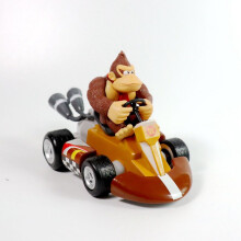(Donkey Kong)Gifts Super Mario Kart Princess Peach Pull Back Figure Car Pvc Collection Toy