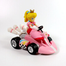 (Princess)Gifts Super Mario Kart Princess Peach Pull Back Figure Car Pvc Collection Toy