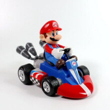 (Mario)Gifts Super Mario Kart Princess Peach Pull Back Figure Car Pvc Collection Toy