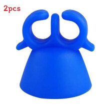 (Blue)Anillo portabotellas de esmalte de uñas portátil de silicona flexible suave 2 piezas