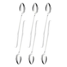 6pcs Long Handle Stainless Steel Tea Coffee Spoons Ice Cream Cutlery