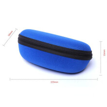 (DarkBlue)Glasses Case Eva Zipper Travel Organizer With Hook For Leisure And Use Outdoor