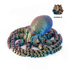 Pieuvre articulée imprimée en 3D, modèle réaliste de pieuvre Rex, articulée et mobile, cadeau d'anniversaire, animaux décoratifs réalis