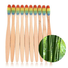 Biodegradable Toothbrush Iridescent Bristle Bamboo Toothbrushes for Dental Care