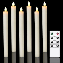 6 Pack Battery Operated Led Candles with Remote and Timer, Real Wax Flickering Warm White Light