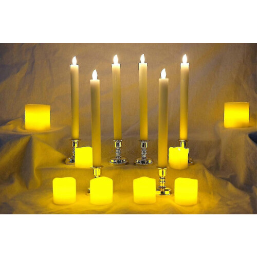 6 Pack Battery Operated Led Candles with Remote and Timer, Real Wax Flickering Warm White Light 2