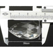 (24er-Pack) 38 mm tropfenförmiger Kristallanhänger aus klarem Kristallglas, Kronleuchter-Prisma-Sonnenfänger-Teile, hängende Tropfenanh