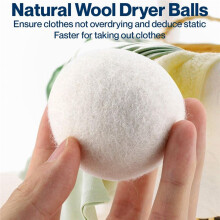 6Pcs Wool Dryer Balls- Premium Natural - Made with Wool That Replaces Dryer Sheets - Lint Remover