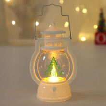 (D) Lanterne de Noël Père Noël - Lumière à vent - Décoration de Noël - Lumière LED pour la maison - Pendentif - Ornement de Noël - Cade
