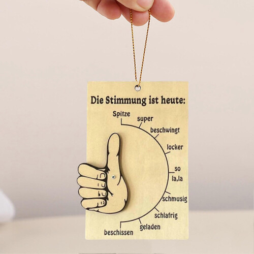 1 Pc/2 Pcs/3 Pcs Wooden Mood Barometers Wall Decor Mood Reflection Sign 2