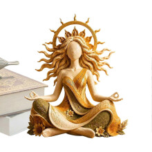 Statue de déesse soleil et lune, figurine abstraite de yoga, méditation et zen en résine, ornement pour la maison ou la table