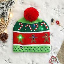 Weihnachtsmützen, leuchtende Strickmützen, Weihnachtsmannmützen für Erwachsene und Kinder mit LED-Licht, Geschenke für Silvester und We