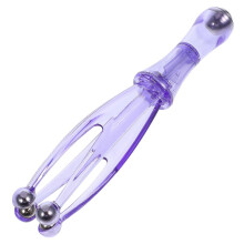 Handzaam, draagbaar vingermassageapparaat met roller voor vingerontspanning.