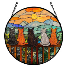 Acryl-Puzzle-Sonnenfänger, 83-teilig, Fensterdekoration im Buntglas-Stil, DIY-Puzzle für Erwachsene, QingHai