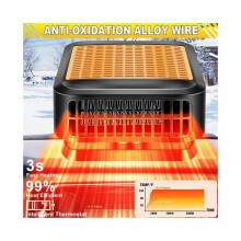 Tragbare Autoheizung 12V 200W mit Windschutzscheibenentfroster und 360-Drehfuß