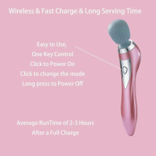 Kabelloses, elektrisches Handmassagegerät mit Vibrationsfunktion, 5 Vibrationsmodi, Ganzkörper-Massagegerät aus Silikon für Gesicht, Na