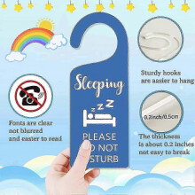 2Pack Sleeping Do Not Disturb Door Sign Sleeping Sign for Door Engraved Acrylic Door Sign Hanger for Home Bedroom Hotels Hospital